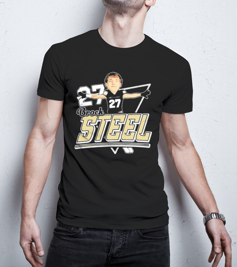 Brock Steel 27 Montana State Bobcats Cartoon T-Shirt