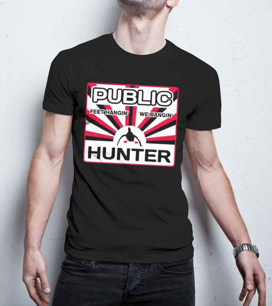 Public Hunter Feet Hangin' We Bangin' Retro Sunburst T-Shirt