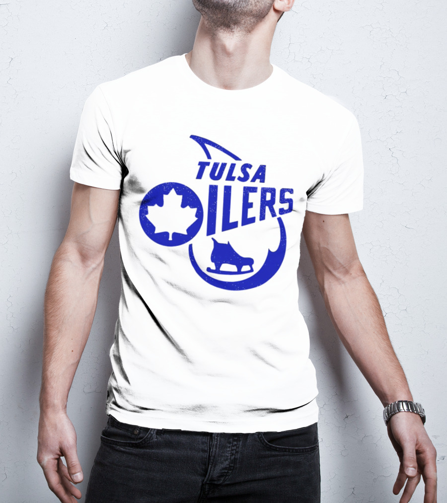 Tulsa Oilers 1982 Maple Leaf Ice Skate T-Shirt