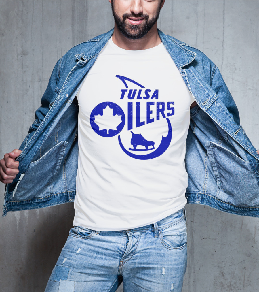Tulsa Oilers 1982 Maple Leaf Ice Skate T-Shirt