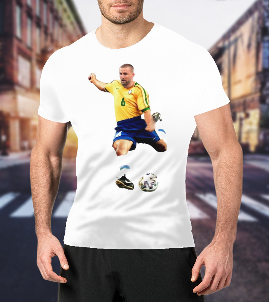 Shawberto Carlos Footballer In Brazilian Kit With Ball T-Shirt