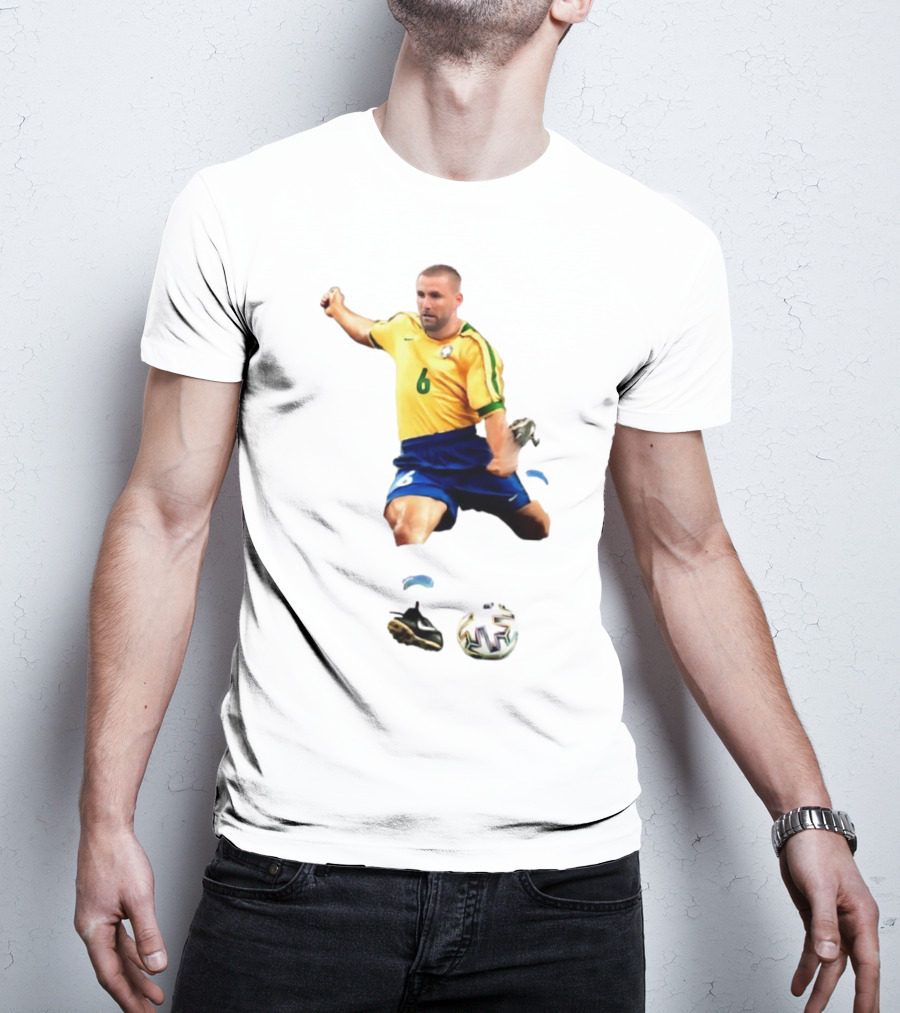 Shawberto Carlos Footballer In Brazilian Kit With Ball T-Shirt