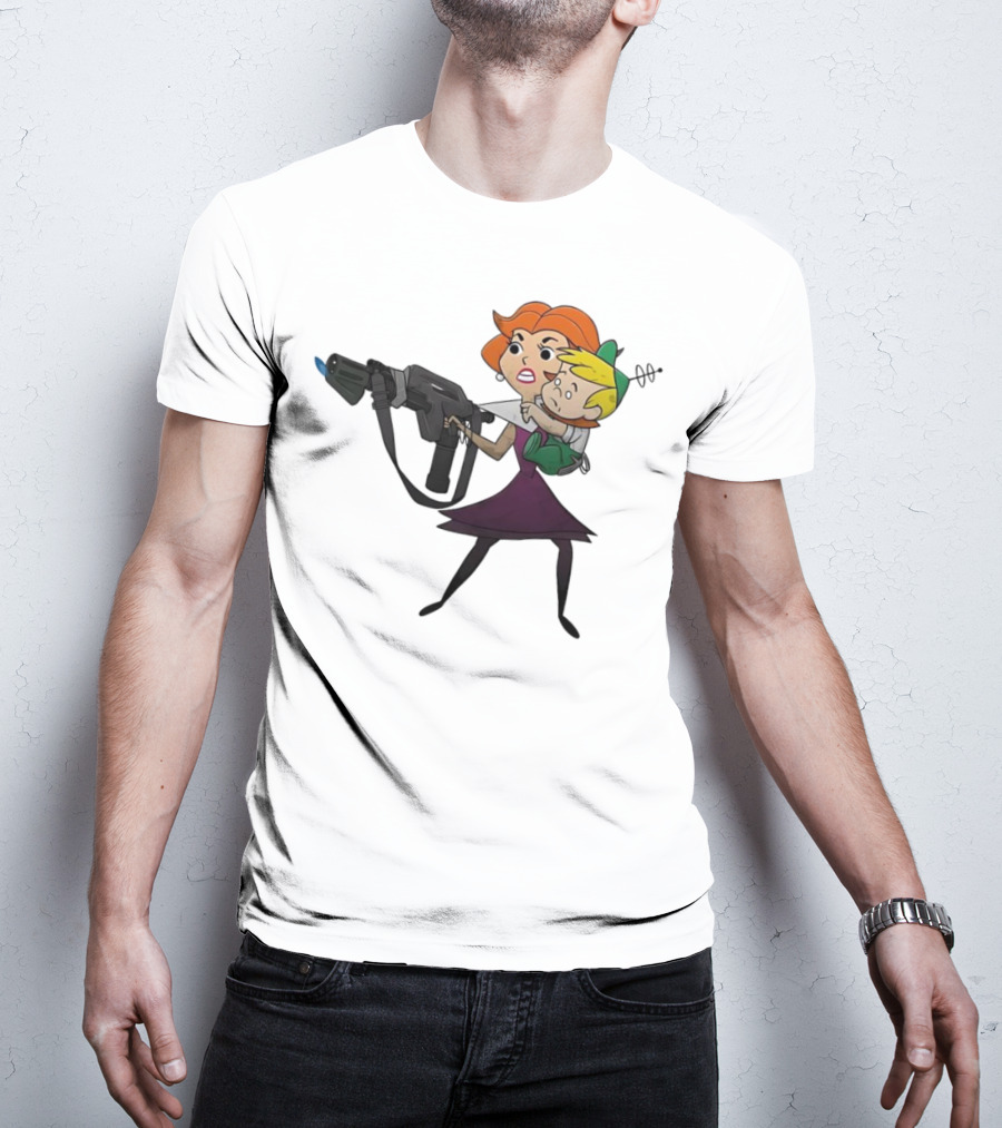 The Jetsons' Jane With Blaster Protecting Elroy Get Away From Him You B-word T-Shirt