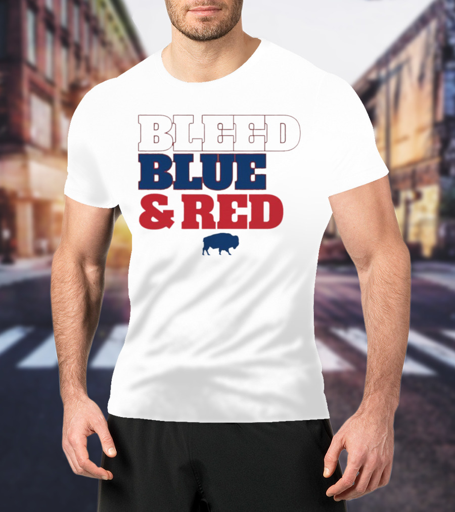 Bleed Blue And Red Buffalo Bills T-Shirt