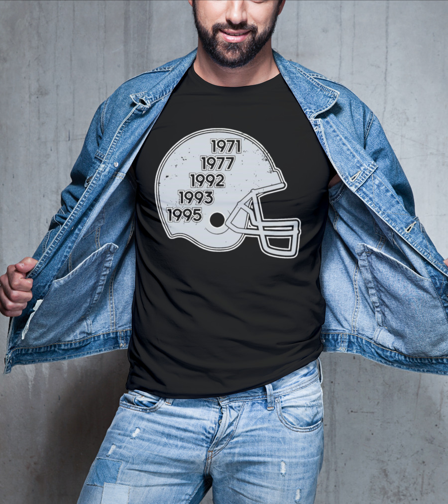 Dallas Cowboys Glory Years 5 Times Helmet 1971 1977 1992 1993 1995 T-Shirt