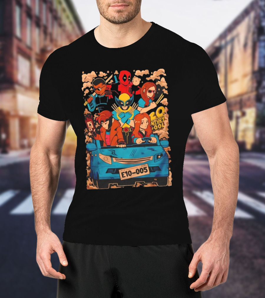 Deadpool Wolverine X-Men Multiverse Cameo 20th Century Ride Characters T-Shirt