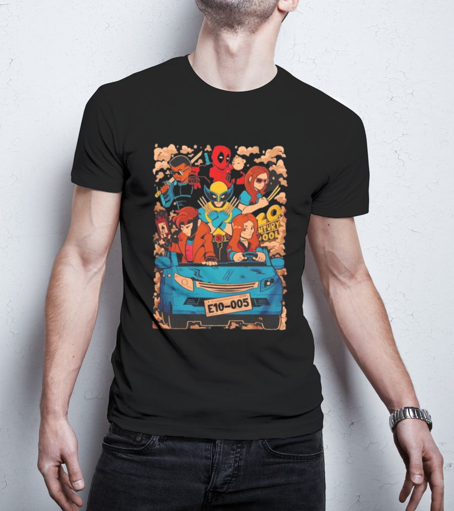 Deadpool Wolverine X-Men Multiverse Cameo 20th Century Ride Characters T-Shirt
