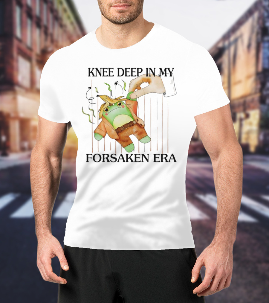 Knee Deep In My Forsaken Era Frog In Banana Peel T-Shirt