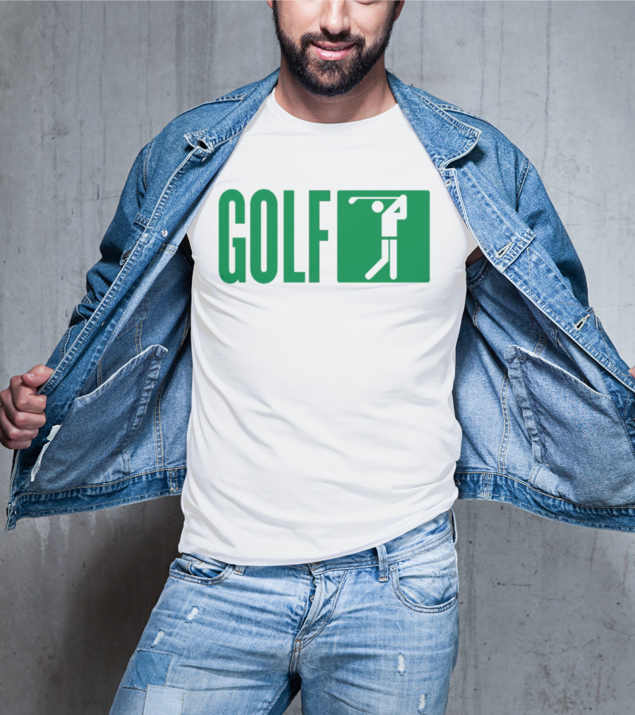 GOLF Swing Silhouette Icon Green T-Shirt