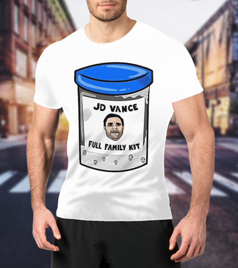 JD Vance Full Family Kit Face Jar Black Blue Lid T-Shirt