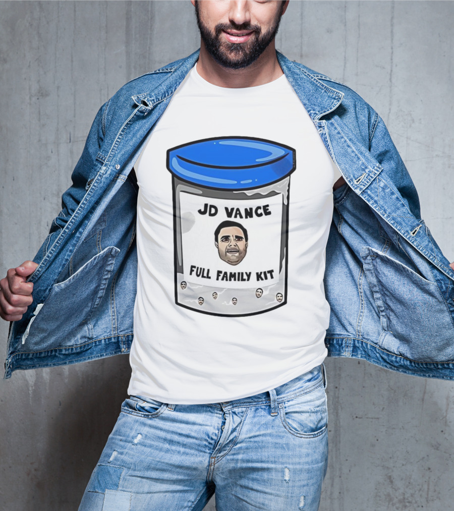 JD Vance Full Family Kit Face Jar Black Blue Lid T-Shirt