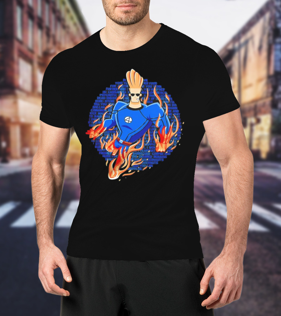 Johnny Bravo Meets Johnny Storm Flame On Momma T-Shirt
