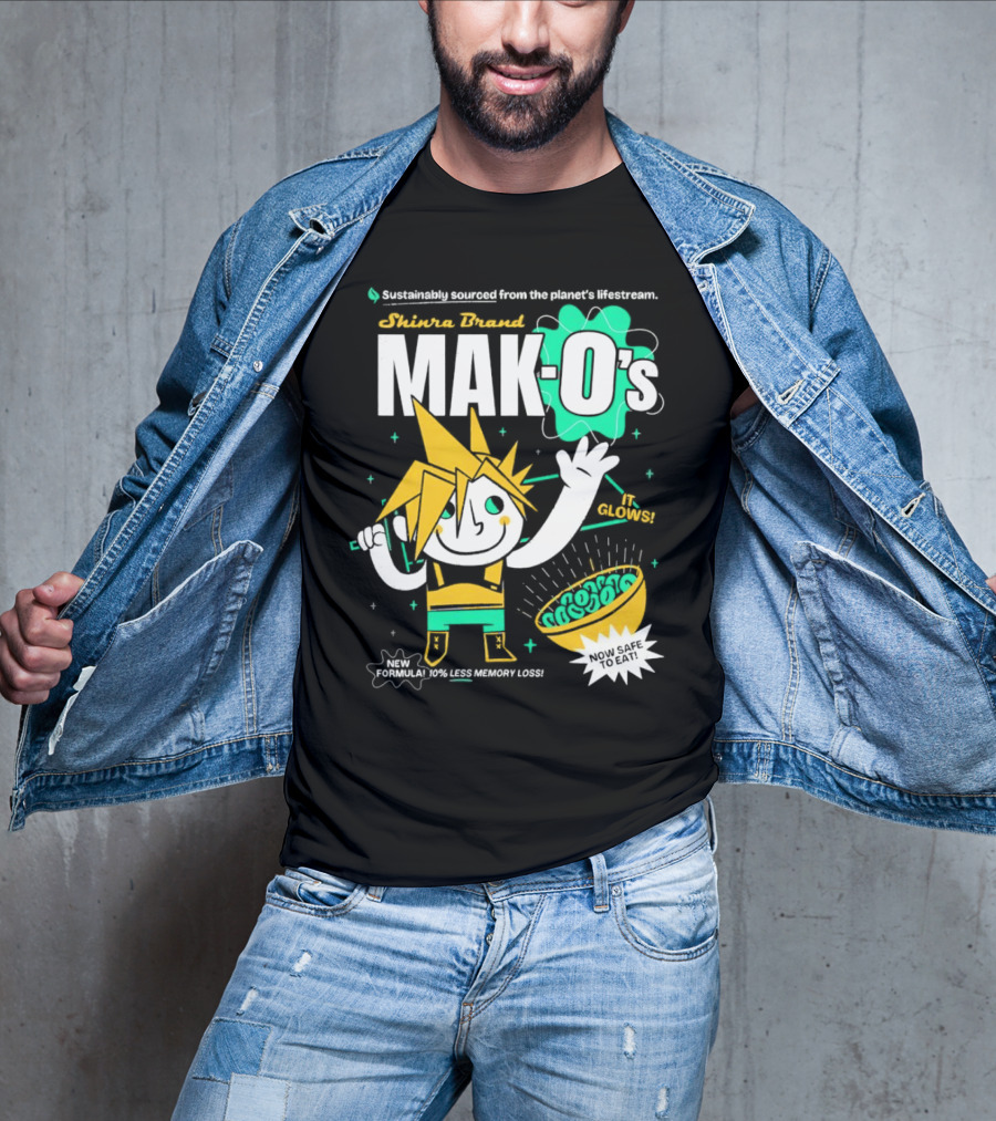 Shinra Brand Mak-0's Sustainably Sourced It Glows New Formula 10% Less Memory Loss Now Safe To Eat T-Shirt