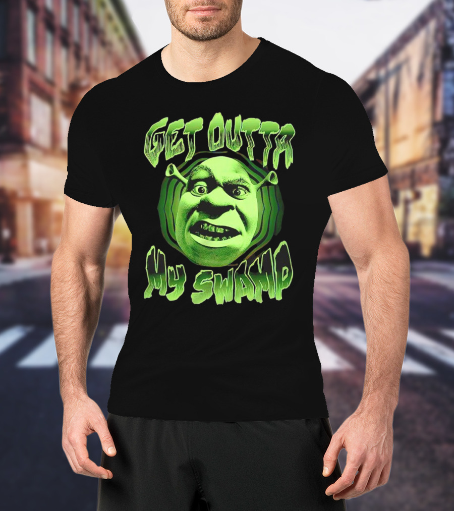 Get Outta My Swamp Shrek Face T-Shirt