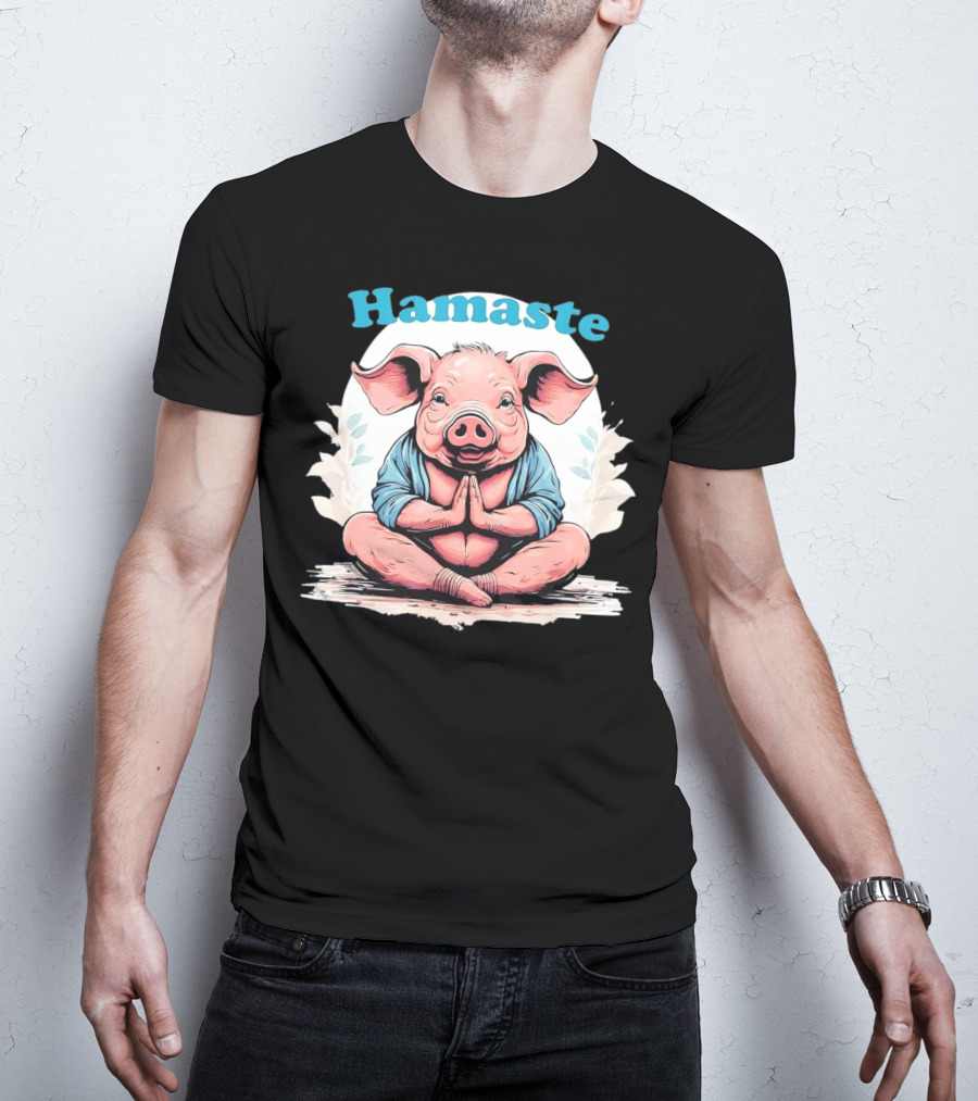Hamaste Schwein Yoga Namaste Nationaler Humor T-Shirt