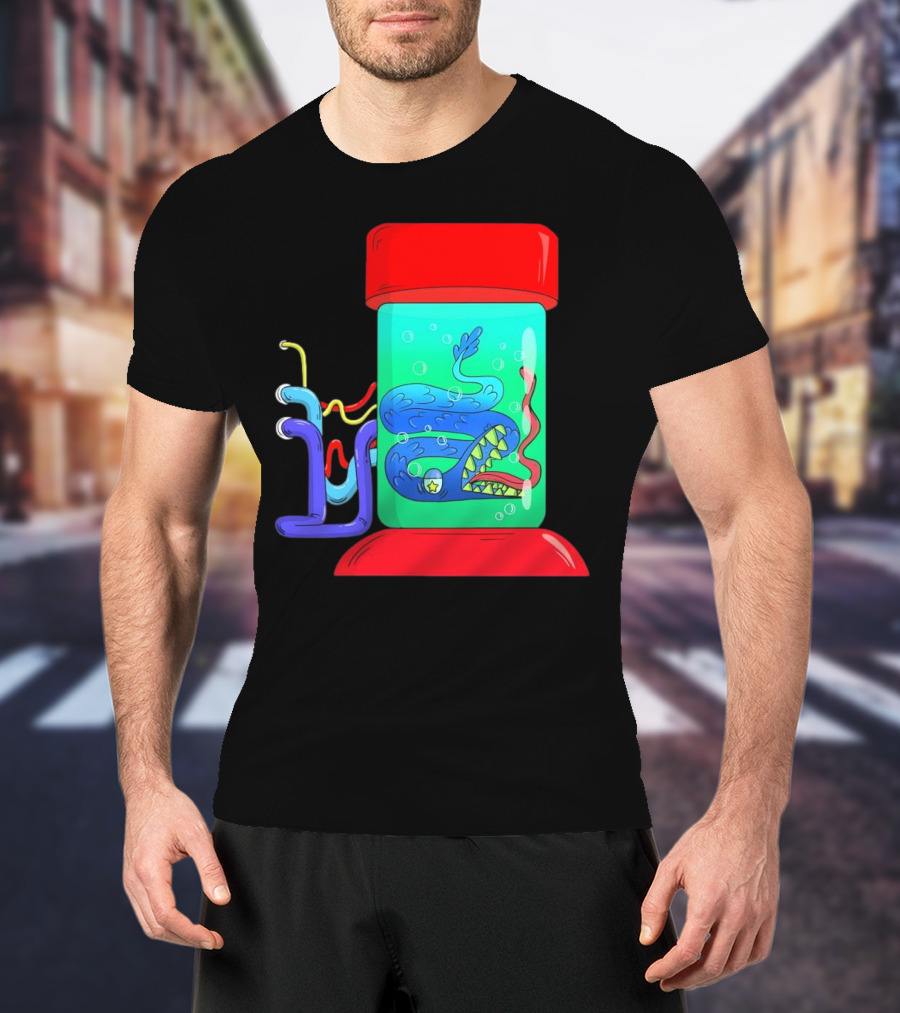 Viper In Colorful Science Lab Jar With Tubes T-Shirt