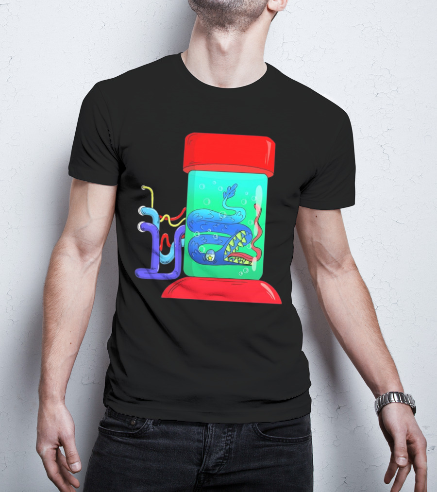 Viper In Colorful Science Lab Jar With Tubes T-Shirt