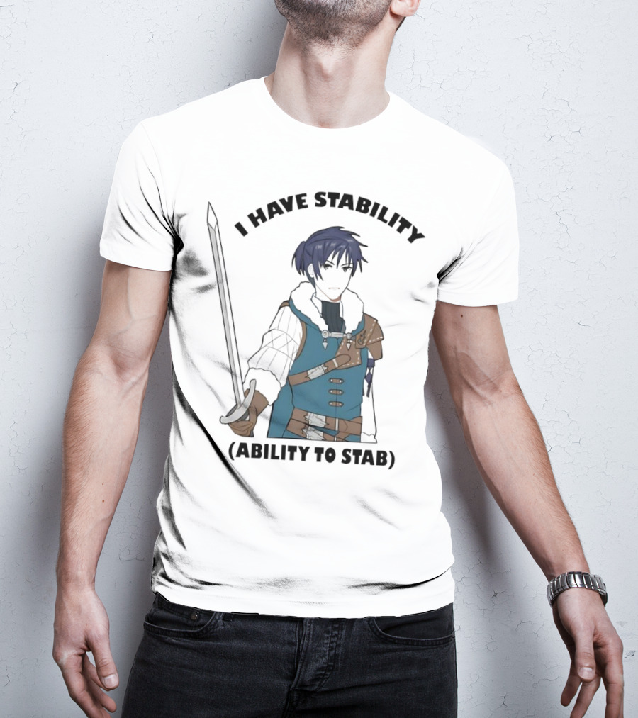 I Have Stability Ability To Stab Blue-Haired Anime Character Katie Gavin Photo T-Shirt