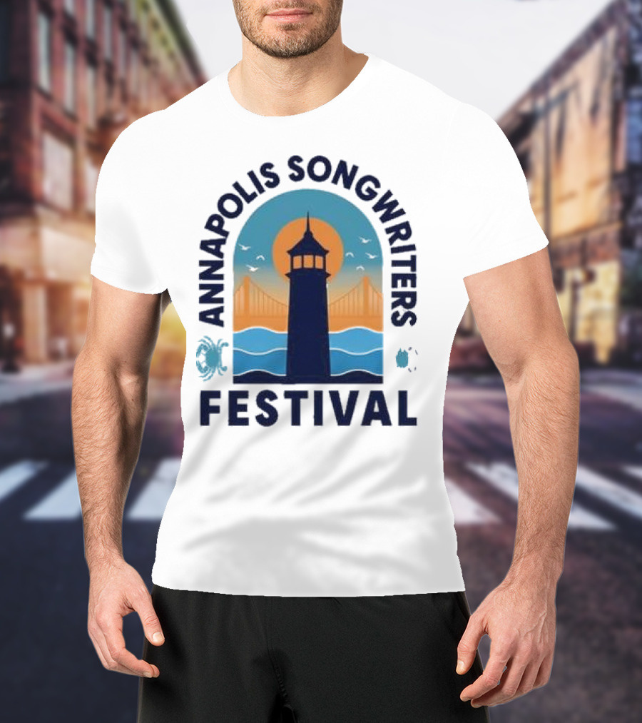 Annapolis Songwriters Festival Lighthouse And Bay Scene T-Shirt