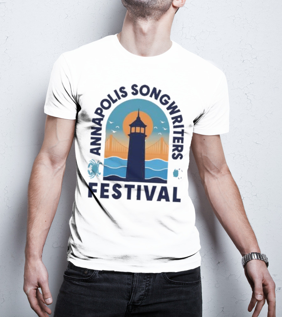 Annapolis Songwriters Festival Lighthouse And Bay Scene T-Shirt