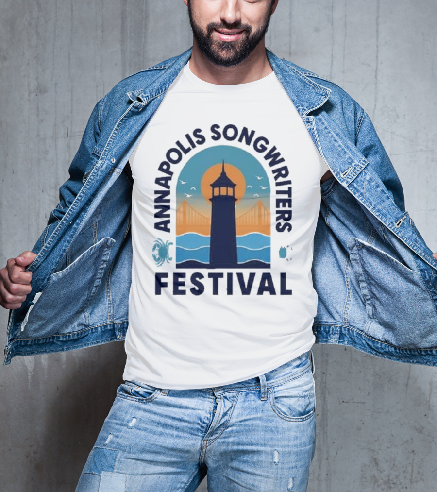 Annapolis Songwriters Festival Lighthouse And Bay Scene T-Shirt