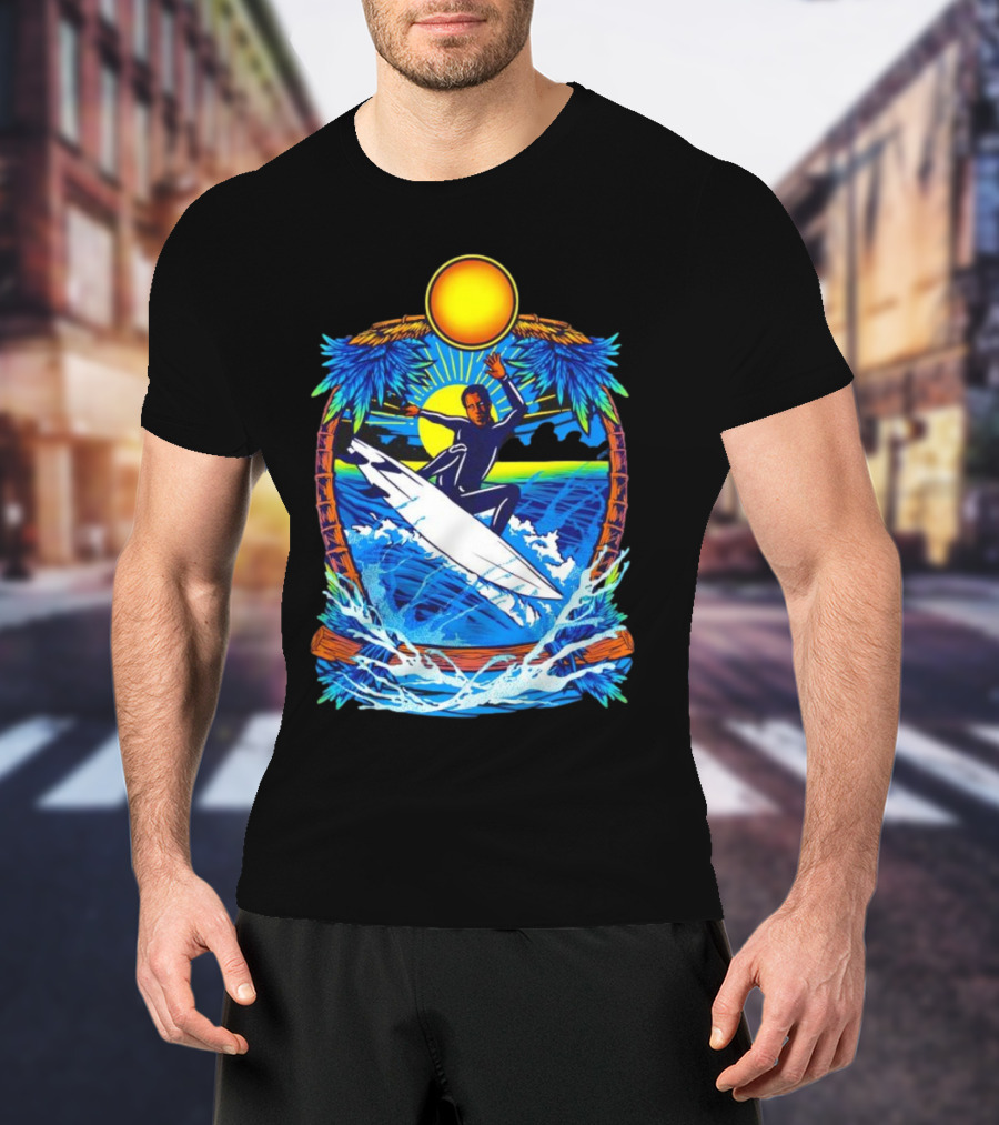Chill With Water Surfing Under The Sun And Palm Trees T-Shirt