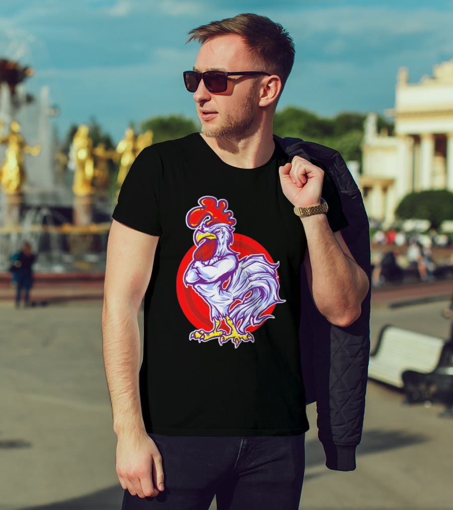 Cookei Chicken Muscle Rooster T-Shirt