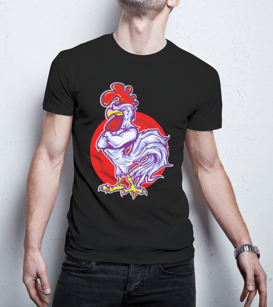 Cookei Chicken Muscle Rooster T-Shirt