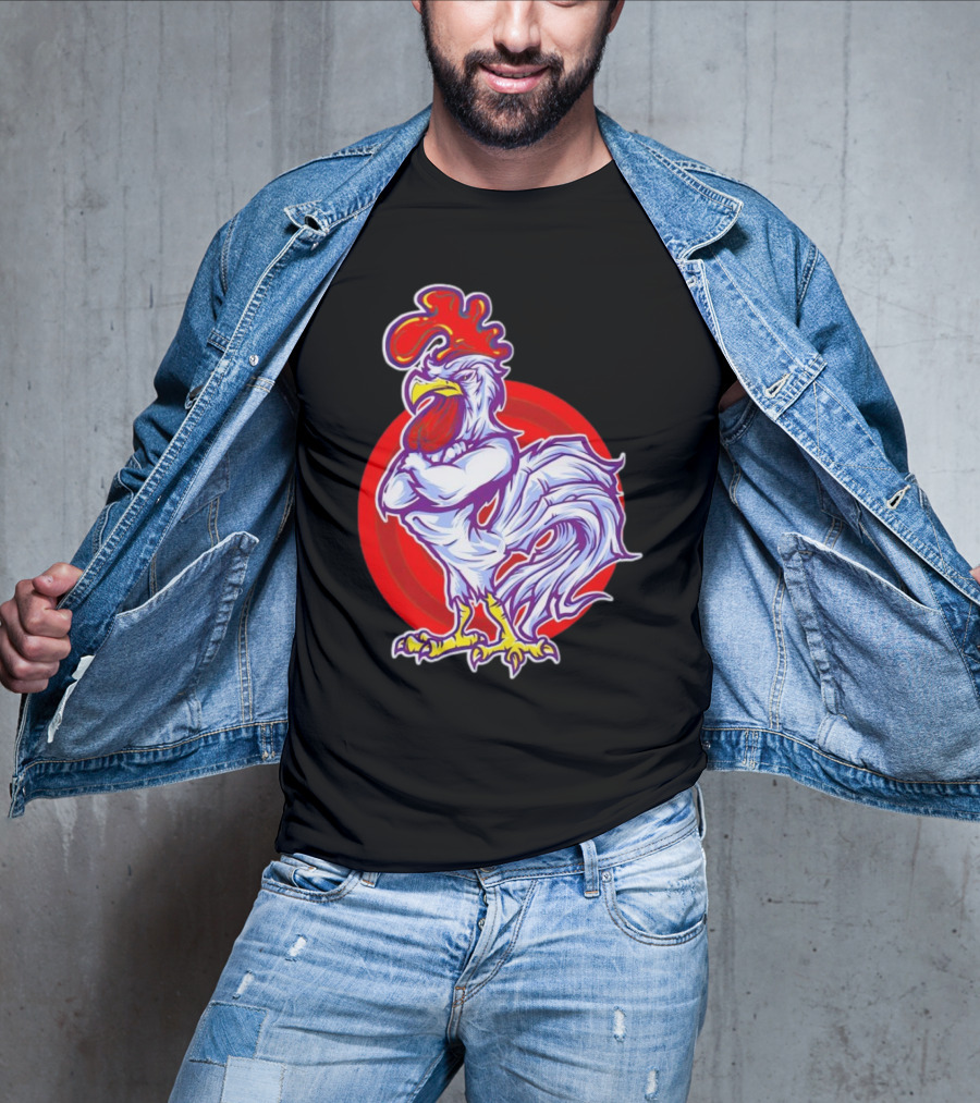 Cookei Chicken Muscle Rooster T-Shirt