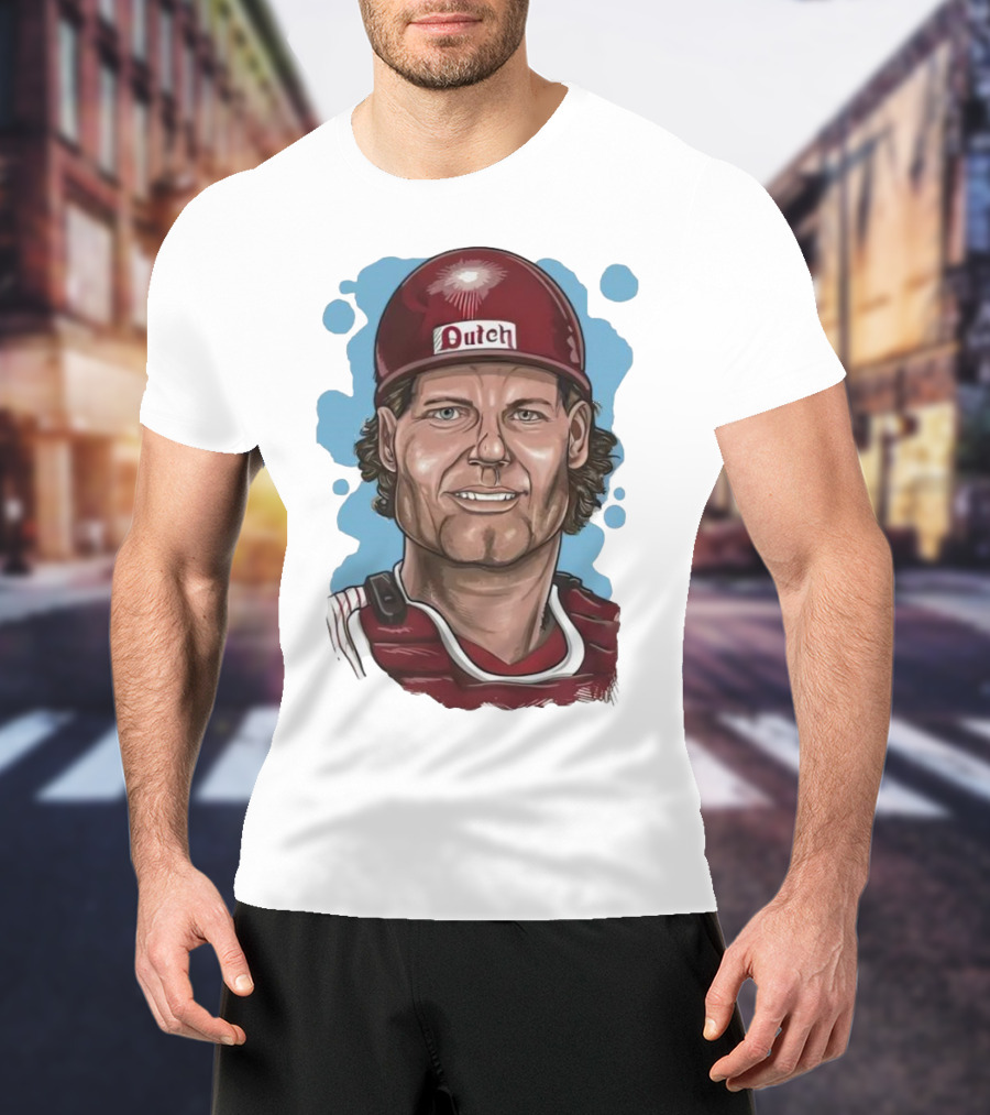 Darren Daulton Philadelphia Phillies Dutch Cartoon T-Shirt
