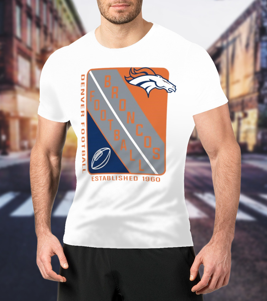 Denver Broncos Football Established 1960 Shield T-Shirt