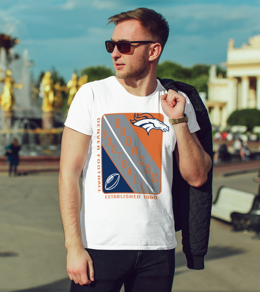Denver Broncos Football Established 1960 Shield T-Shirt