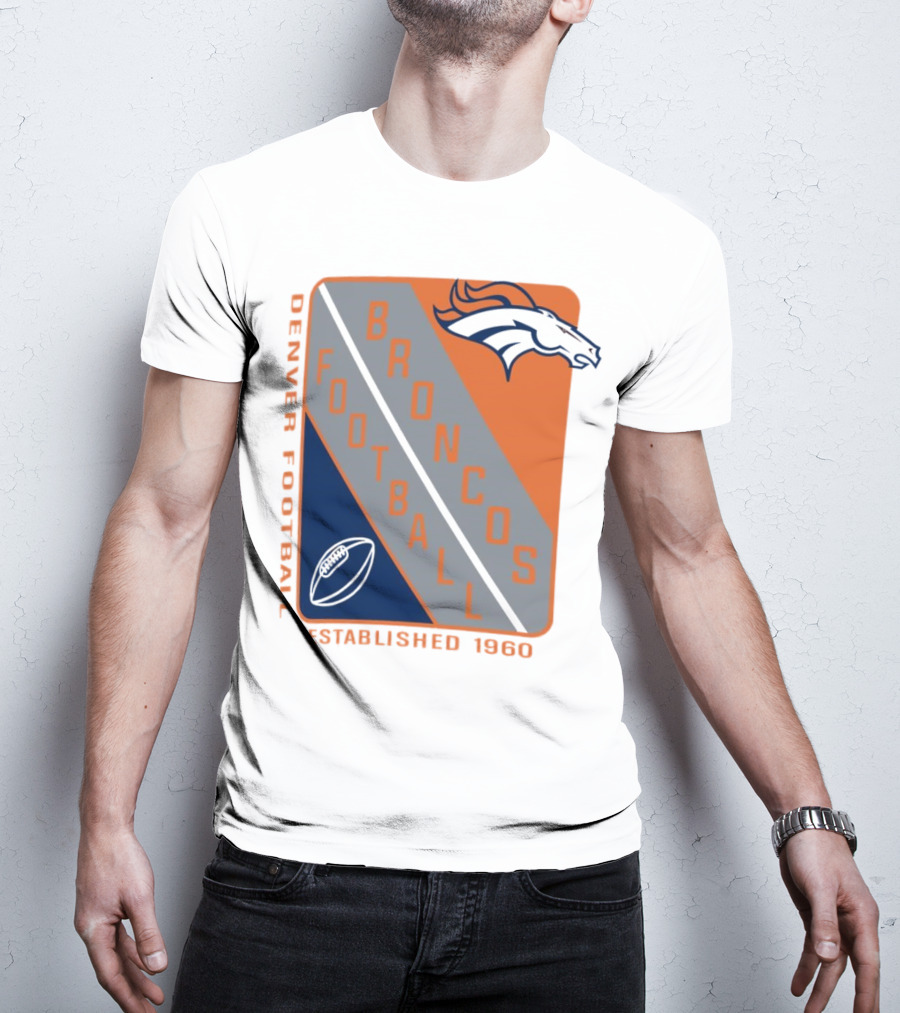 Denver Broncos Football Established 1960 Shield T-Shirt