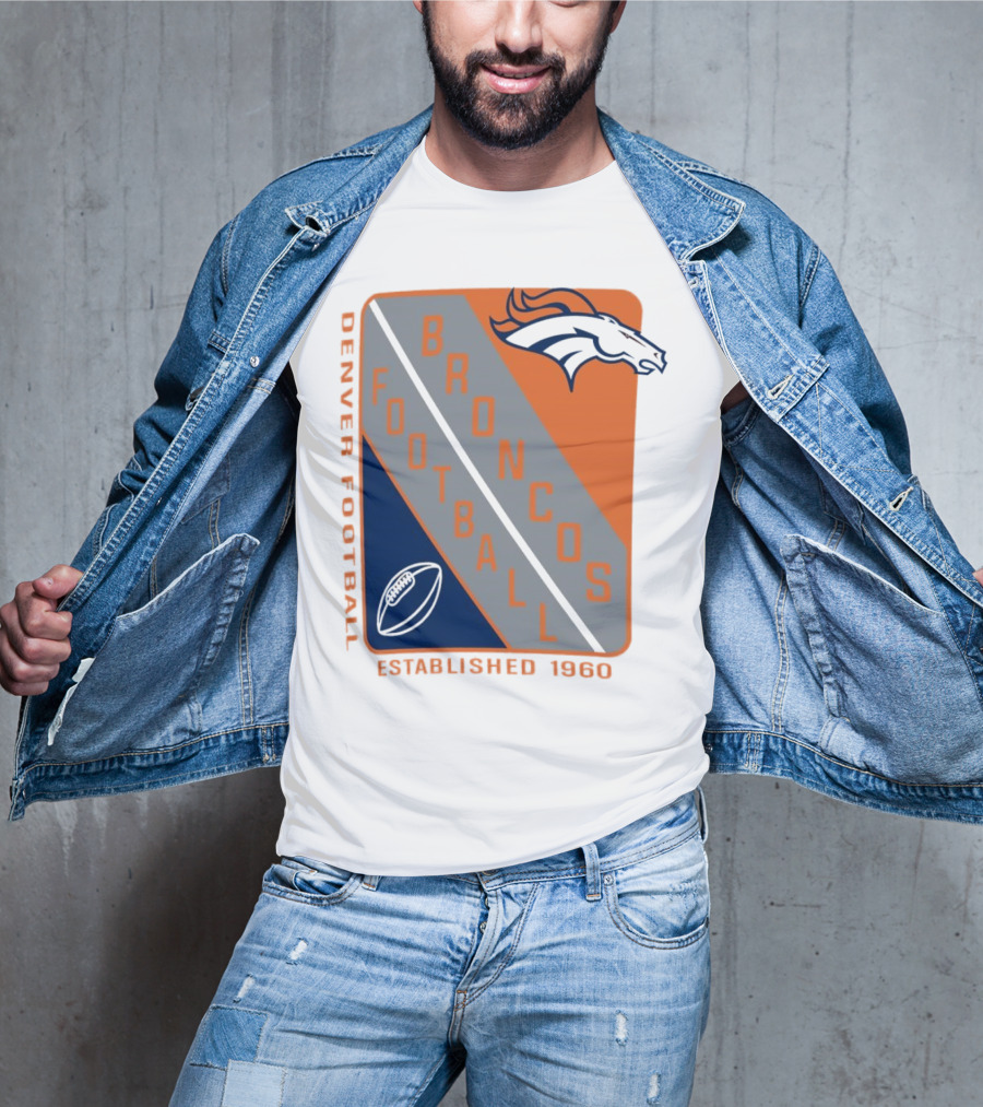 Denver Broncos Football Established 1960 Shield T-Shirt