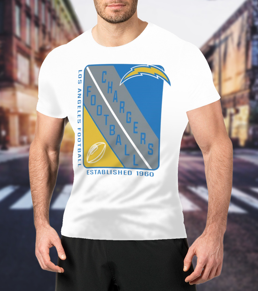 Los Angeles Chargers Football Shield Established 1960 T-Shirt