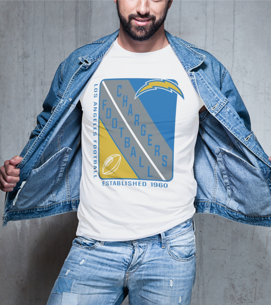 Los Angeles Chargers Football Shield Established 1960 T-Shirt