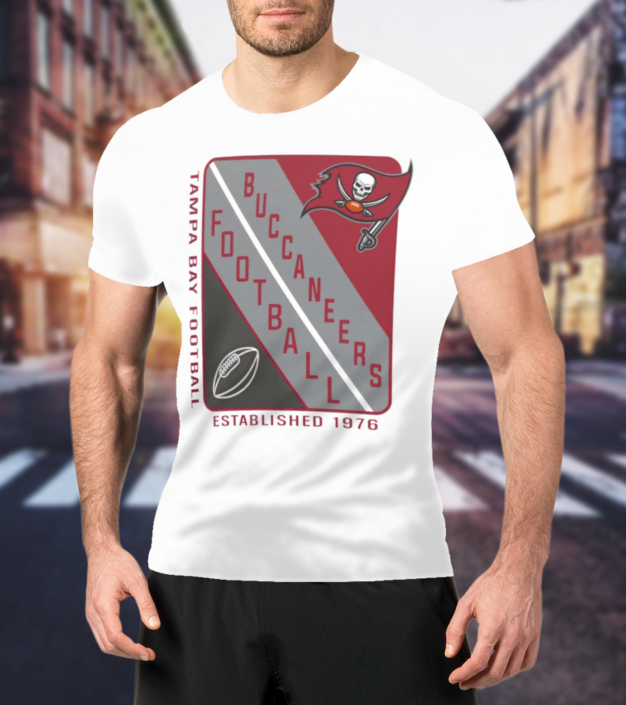 Tampa Bay Buccaneers Football Established 1976 Shield T-Shirt