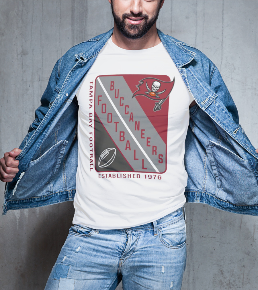 Tampa Bay Buccaneers Football Established 1976 Shield T-Shirt