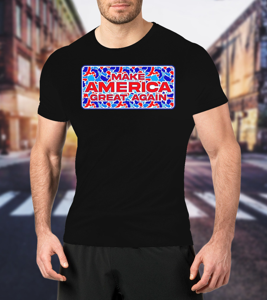 Make America Great Again Camo Red Blue White T-Shirt