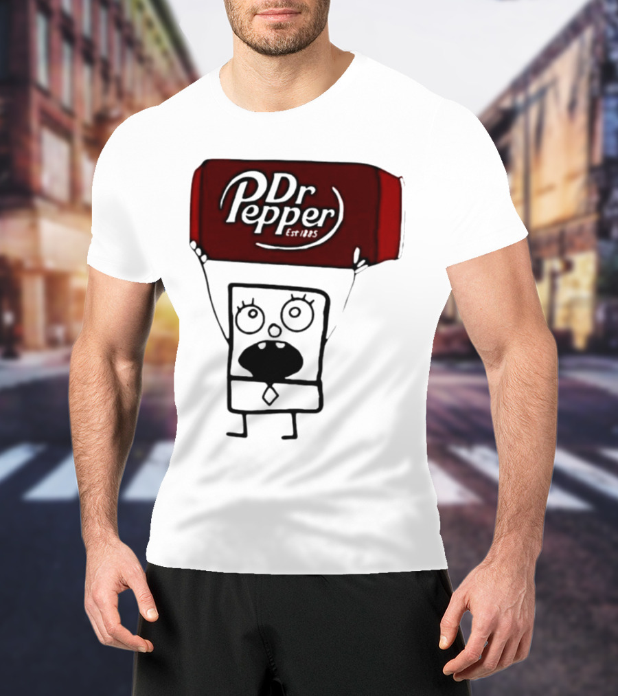 Dr Pepper Est 1885 Character Holding Red Can T-Shirt