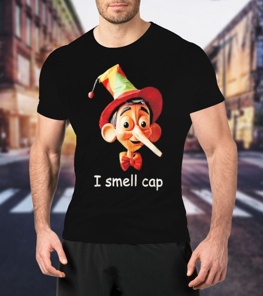 I Smell Cap Puppet Pinocchio With Colorful Hat And Bow Tie T-Shirt