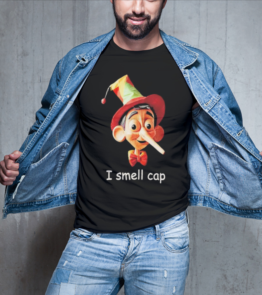 I Smell Cap Puppet Pinocchio With Colorful Hat And Bow Tie T-Shirt
