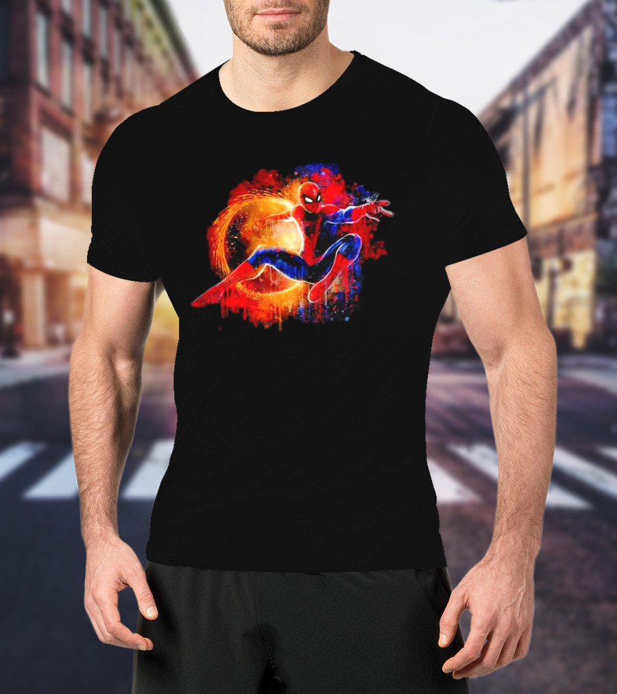 Spiderman Dynamic Splash Through The Vivid Spiderverse T-Shirt