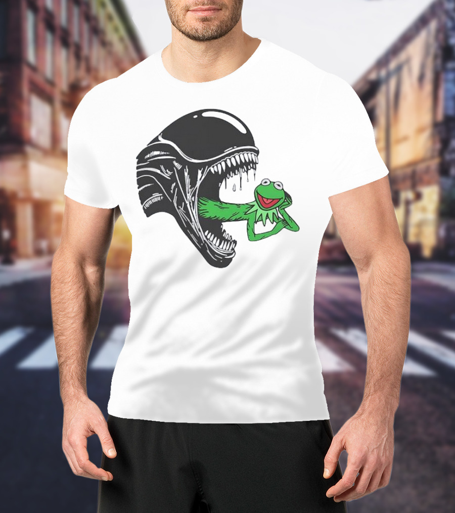 Alien Kermit Xenomorph Mashup Funny T-Shirt