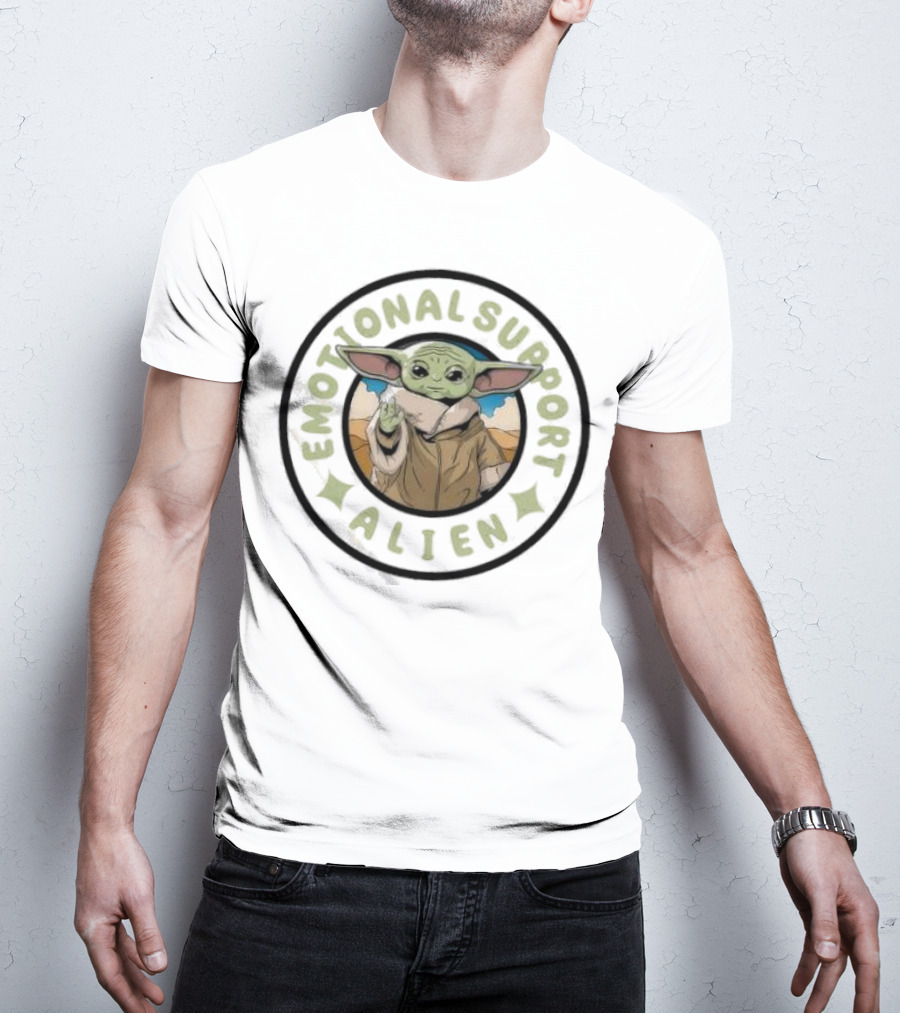Emotional Support Alien Din Grogu Desert Oasis T-Shirt