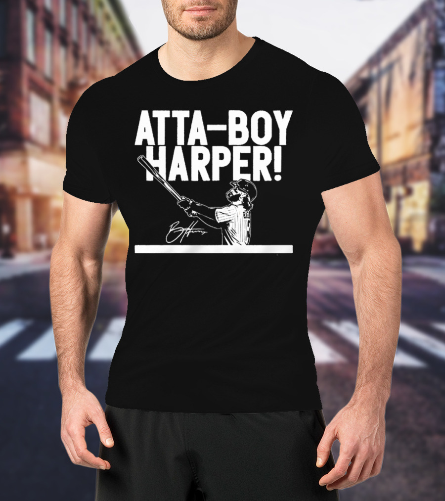 Philadelphia Phillies Atta-boy Harper Signature Baseball T-Shirt