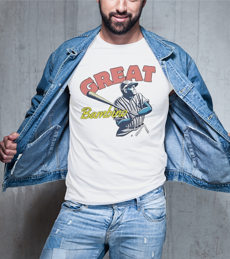 Great Bambino Baseball Legend Iconic Cotton Crew T-Shirt