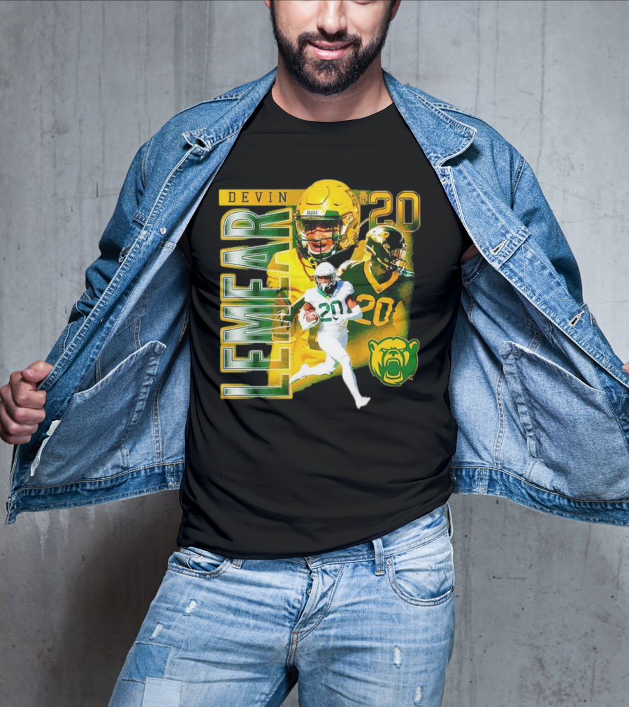 Devin Lemear 20 Baylor Bears Football Player Collage T-Shirt