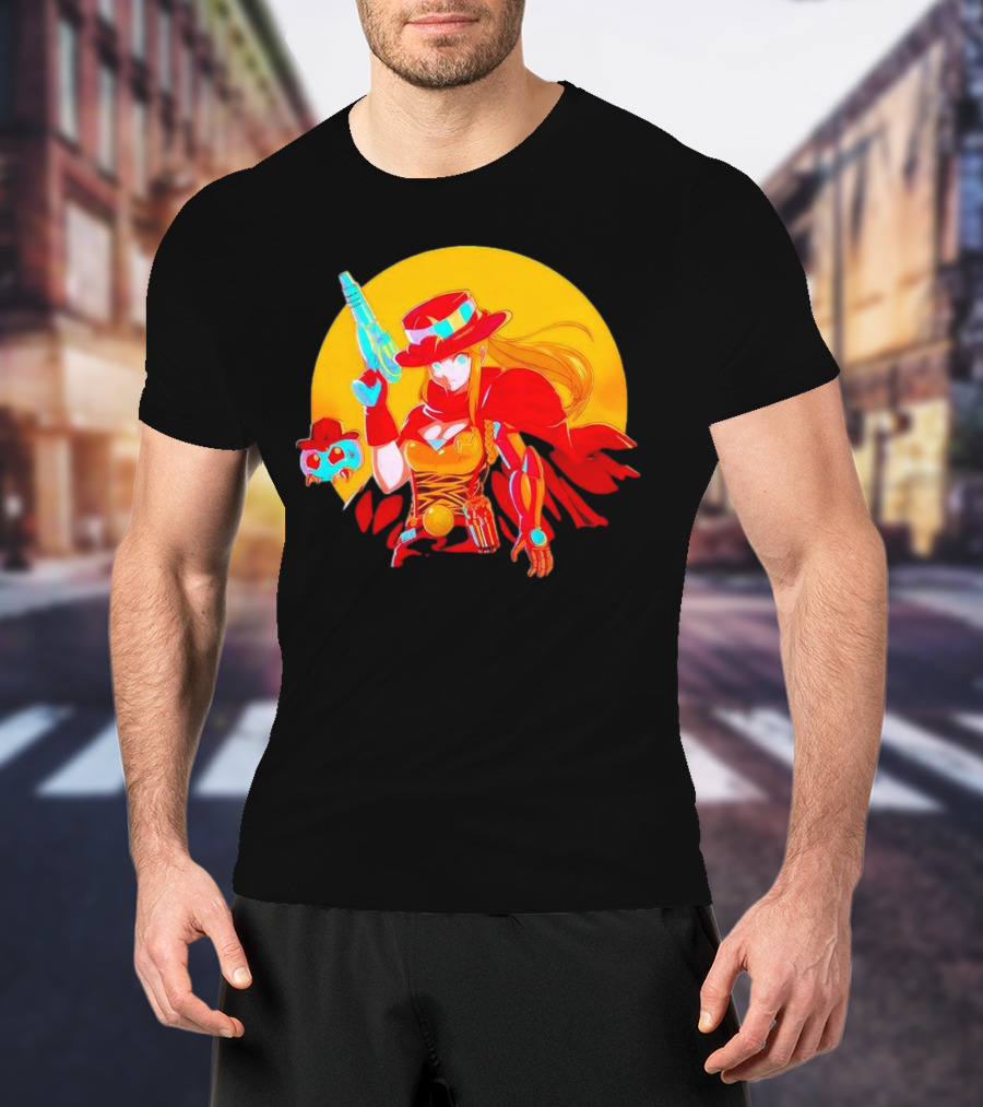 Samus Aran Metroid Marshal With Gun And Hat In Western T-Shirt