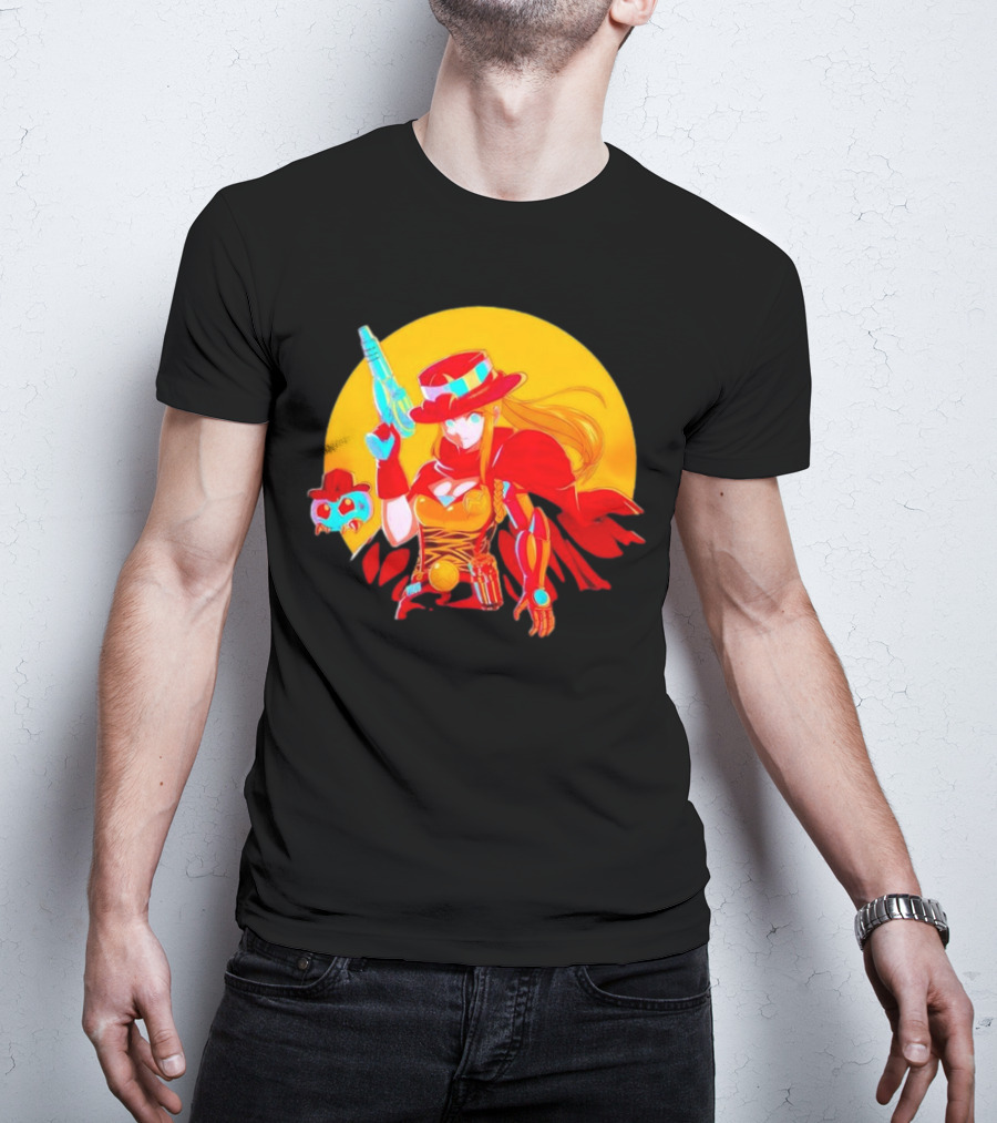 Samus Aran Metroid Marshal With Gun And Hat In Western T-Shirt